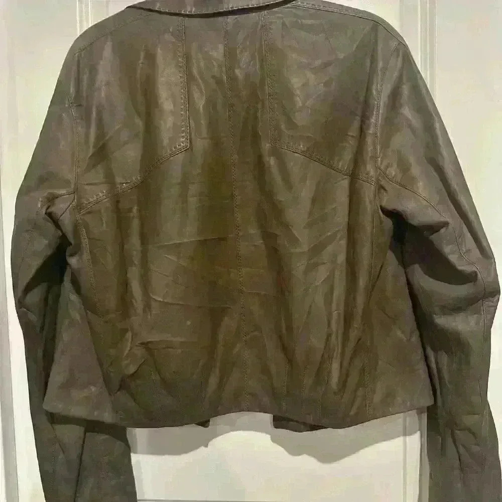 Brand new Elie Tahari Brown Leather Jacket Size large - Picture 2 of 14